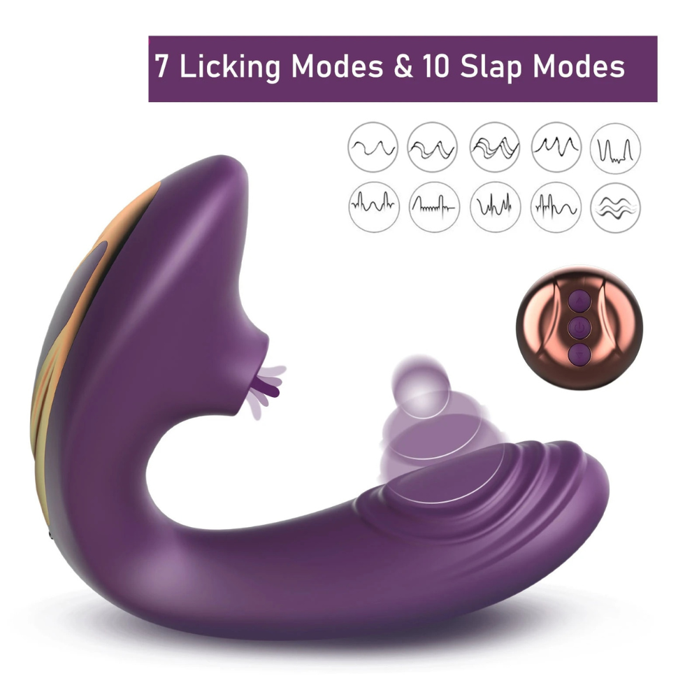 Adult Couples Sucking Vibrator Sex Toys stimulating both G-spot and clitoris