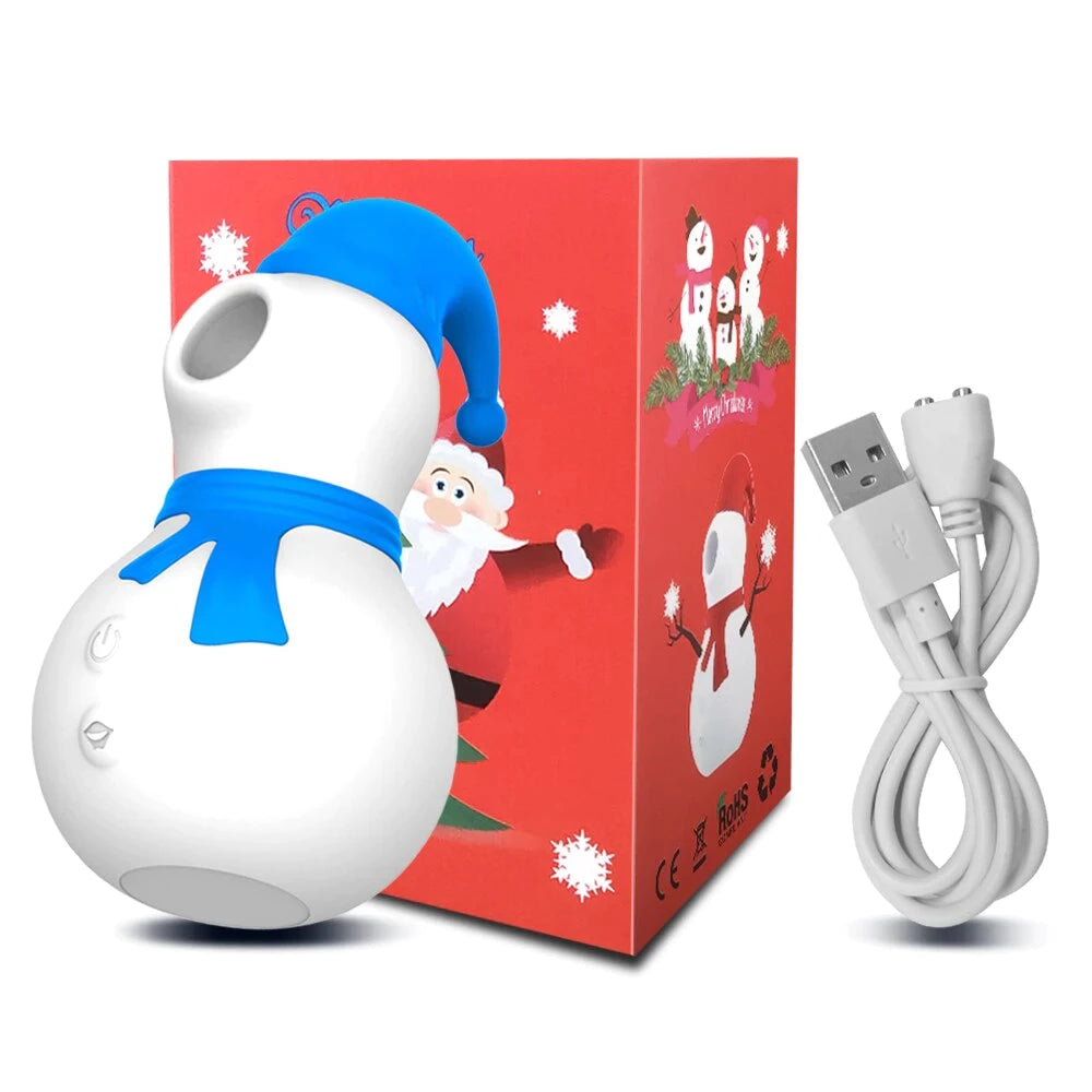 Naughty Snowman Sucking Vibrator