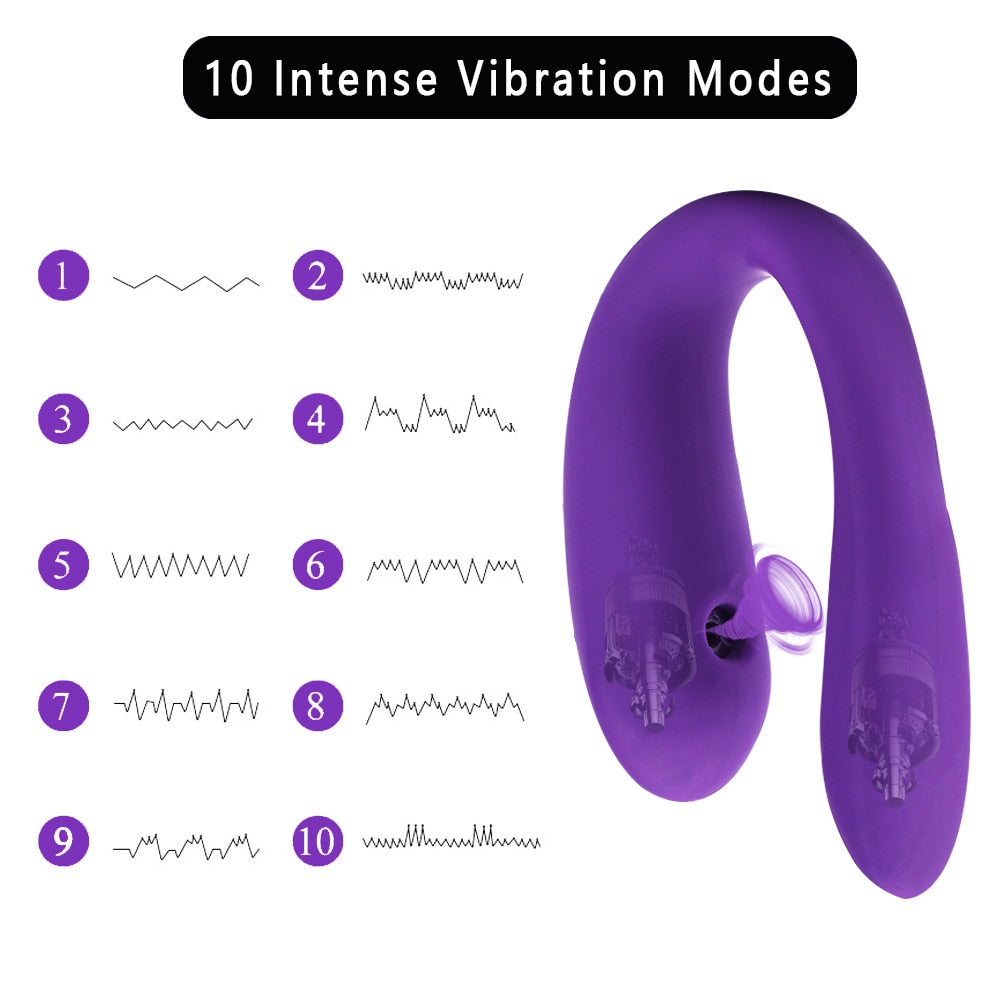 10-Speed Sucking Dildo Vibrator - Seductive Vixen